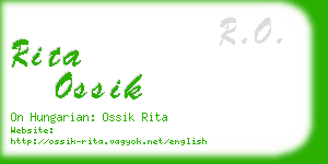 rita ossik business card